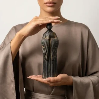 Home 22 - Buddha Bodhis Natural Rust Iron Resin Monk Statuette for Inner Peace & Spiritual Serenity-1