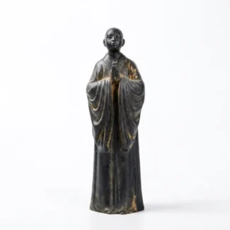 Home 21 - Buddha Bodhis Natural Rust Iron Resin Monk Statuette for Inner Peace & Spiritual Serenity