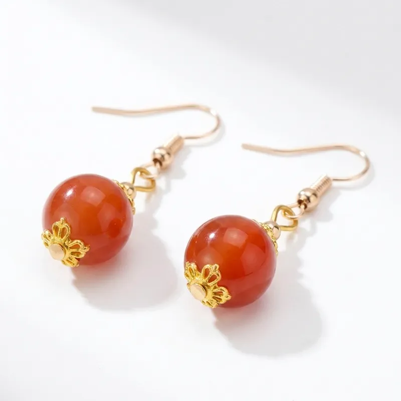 Natural Southern Red Agate Energy Balance Dangle Earrings-2 Natural Southern Red Agate Energy Balance Dangle Earrings-2