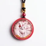 Painted Fox Fairy Imperial Cinnabar Pendant for Spiritual Protection & Inner Charm - Buddha Bodhis Nine-Tailed Fox Imperial Cinnabar Spiritual Protection Pendant