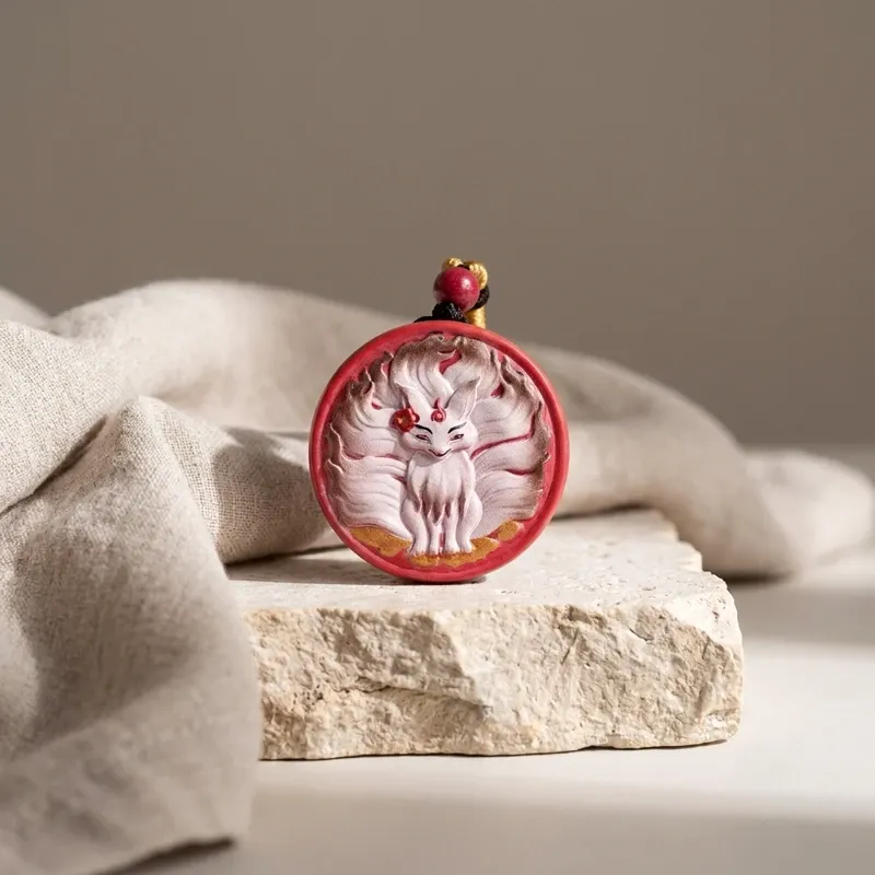 Nine-Tailed Fox Imperial Cinnabar Spiritual Protection Pendant-3 Nine-Tailed Fox Imperial Cinnabar Spiritual Protection Pendant-3