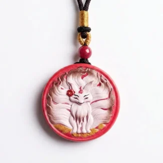 Nine-Tailed Fox Imperial Cinnabar Spiritual Protection Pendant