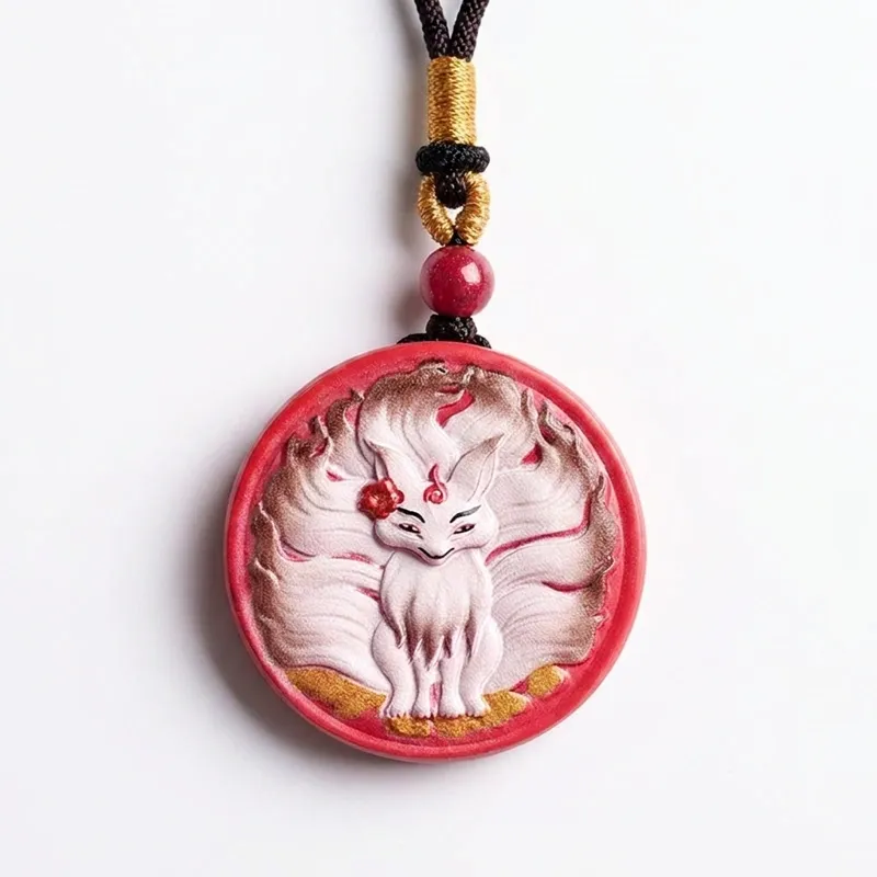 Nine-Tailed Fox Imperial Cinnabar Spiritual Protection Pendant Nine-Tailed Fox Imperial Cinnabar Spiritual Protection Pendant