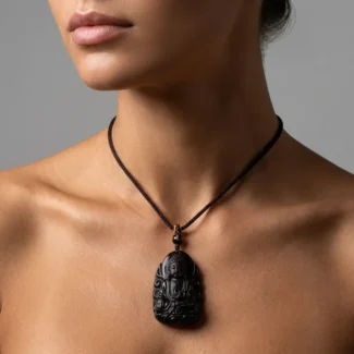 Obsidian Buddha Pendant – Protection, Healing & Inner Peace-1