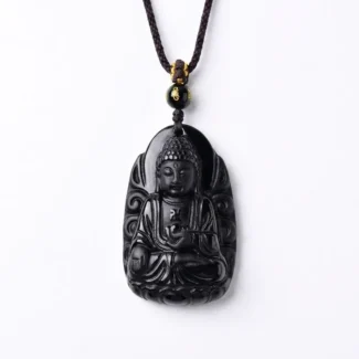 Obsidian Buddha Pendant – Protection, Healing & Inner Peace