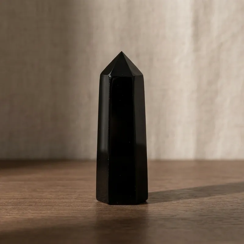 Obsidian Crystal Column – Protection, Vitality & Emotional Calm-2 Obsidian Crystal Column – Protection, Vitality & Emotional Calm-2