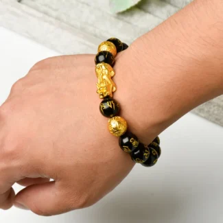 Obsidian Pixiu Bracelet for Wealth Attraction & Spiritual Protection2