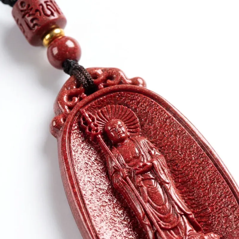 Purple Gold Cinnabar Bodhisattva Necklace for Protection-2 Purple Gold Cinnabar Bodhisattva Necklace for Protection-2
