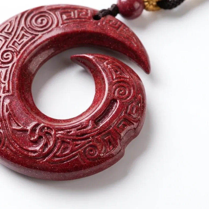 Purple Gold Sand Cinnabar Pendant Necklace – Protection Good Fortune & Inner Peace-3 Purple Gold Sand Cinnabar Pendant Necklace – Protection Good Fortune & Inner Peace-3