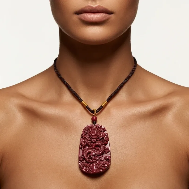 Purple Gold Sand Dragon Cinnabar Pendant Necklace – Protection, Prosperity & Spiritual Harmony-1 Purple Gold Sand Dragon Cinnabar Pendant Necklace – Protection, Prosperity & Spiritual Harmony-1