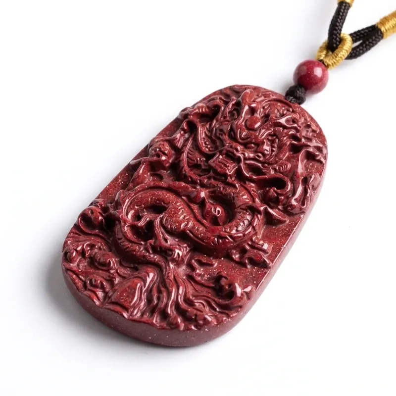 Purple Gold Sand Dragon Cinnabar Pendant Necklace – Protection, Prosperity & Spiritual Harmony-2 Purple Gold Sand Dragon Cinnabar Pendant Necklace – Protection, Prosperity & Spiritual Harmony-2