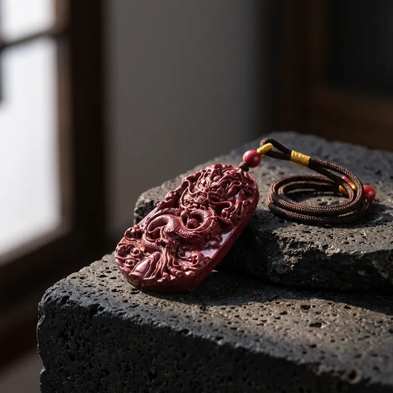Purple Gold Sand Dragon Cinnabar Pendant Necklace – Protection, Prosperity & Spiritual Harmony-3 Purple Gold Sand Dragon Cinnabar Pendant Necklace – Protection, Prosperity & Spiritual Harmony-3