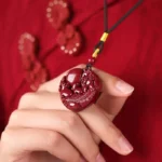Purple Gold Sand Pixiu Pendant Cinnabar Necklace – Prosperity, Protection & Inner Peace 1 - Buddha Bodhis Purple Gold Sand Pixiu Pendant Cinnabar Necklace – Prosperity Protection & Inner Peace-1