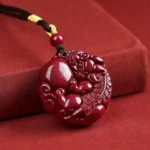 Purple Gold Sand Pixiu Pendant Cinnabar Necklace – Prosperity, Protection & Inner Peace 3 - Buddha Bodhis Purple Gold Sand Pixiu Pendant Cinnabar Necklace – Prosperity Protection & Inner Peace-3