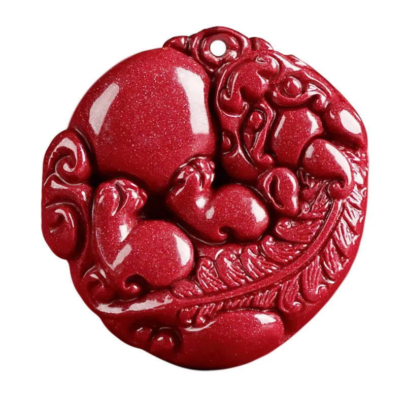 Purple Gold Sand Pixiu Pendant Cinnabar Necklace – Prosperity Protection & Inner Peace Purple Gold Sand Pixiu Pendant Cinnabar Necklace – Prosperity Protection & Inner Peace