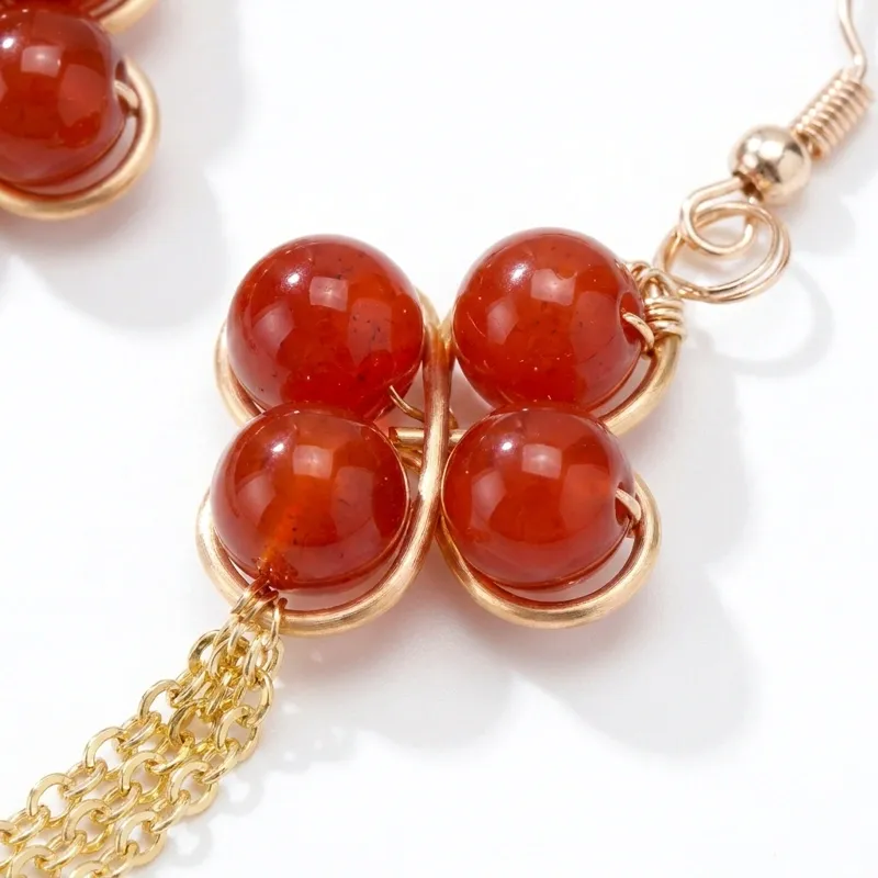 Red Agate Earrings – Vitality Energy Balance & Spiritual Protection-3 Red Agate Earrings – Vitality Energy Balance & Spiritual Protection-3