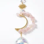 Rose Quartz Moon Sun Catcher for Infinite Love & Inner Peace 2 - Buddha Bodhis Rose Quartz Moon Sun Catcher for Infinite Love & Inner Peace-2