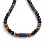 Tiger's Eye & Lava Stone Necklace – Energy, Prosperity & Protection - Buddha Bodhis Tigers Eye & Lava Stone Necklace – Energy Prosperity & Protection