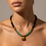 Tiger's Eye & Obsidian Necklace – Courage, Protection & Grounding Energy 1 - Buddha Bodhis Tigers Eye & Obsidian Necklace – Courage Protection & Grounding Energy-2