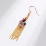 Tourmaline Tassel Earrings for Inner Balance & Positive Energy - Buddha Bodhis Tourmaline Tassel Earrings for Inner Balance & Positive Energy