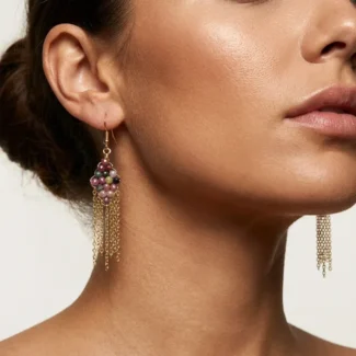 Tourmaline Tassel Earrings for Inner Balance & Positive Energy-2