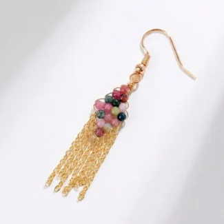Tourmaline Tassel Earrings for Inner Balance & Positive Energy
