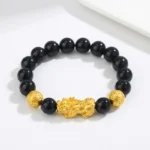 Obsidian Money Beads Pixiu Obsidian Bracelet – Wealth Attraction, Spiritual Protection & Good Fortune - Buddha Bodhis black-obsidian-pixiu-bracelet_