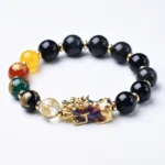 Men's Obsidian Pixiu Bracelet – Wealth, Protection & Good Fortune - Buddha Bodhis black-obsidian-pixiu-wealth-bracelet_