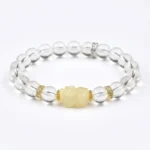 Clear Quartz & Citrine Pixiu Bracelet – Wealth, Clarity & Protection - Buddha Bodhis clear-quartz-pixiu-bead-bracelet-c957