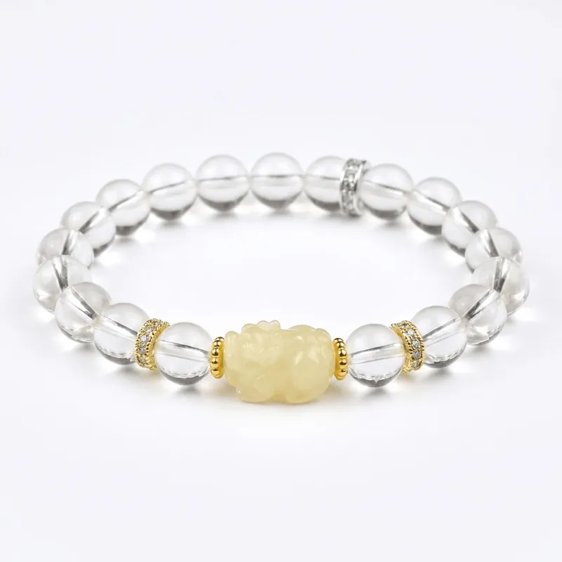 clear-quartz-pixiu-bead-bracelet-c957 clear-quartz-pixiu-bead-bracelet-c957