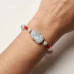 Red Rope Natural Jadeite Pixiu Bracelet for Wealth & Spiritual Protection 1 - Buddha Bodhis jade-pixiu-red-rope-bracelet-model-wrist_