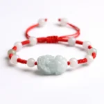 Red Rope Natural Jadeite Pixiu Bracelet for Wealth & Spiritual Protection - Buddha Bodhis jade-pixiu-red-string-bracelet