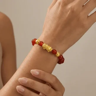 red-agate-pixiu-gold-beaded-bracelet-luxury-jewelry