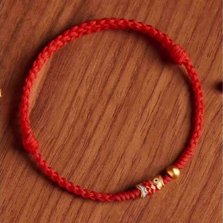 Hand-Braided Red Cord Koi Bracelet – Perseverance, Good Fortune & Prosperity (1)