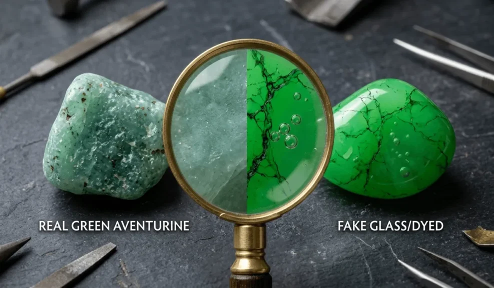Real vs. Fake Green Aventurine: How to Identify Genuine Stones 1 - Buddha Bodhis How to Tell if Green Aventurine Is Real or Fake-2