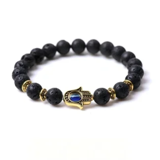 Lava Stone Hamsa Evil Eye Bracelet – Grounding, Protection & Inner Strength (3)