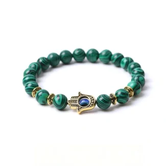 Malachite Hamsa Evil Eye Bracelet – Transformation, Balance & Protection (3)