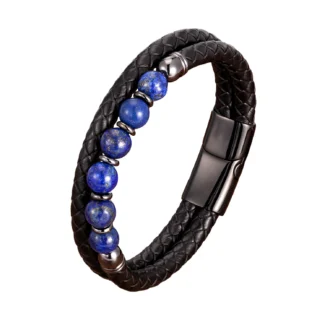 Men’s Natural Stone Double-Layer Braided Bracelet – Balance, Strength & Confidence (1)