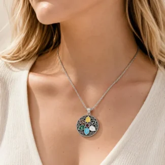 Home 15 - Buddha Bodhis Om Mani Padme Hum Six-Petal Lotus Pendant Necklace – Compassion, Wisdom & Inner Peace (2)