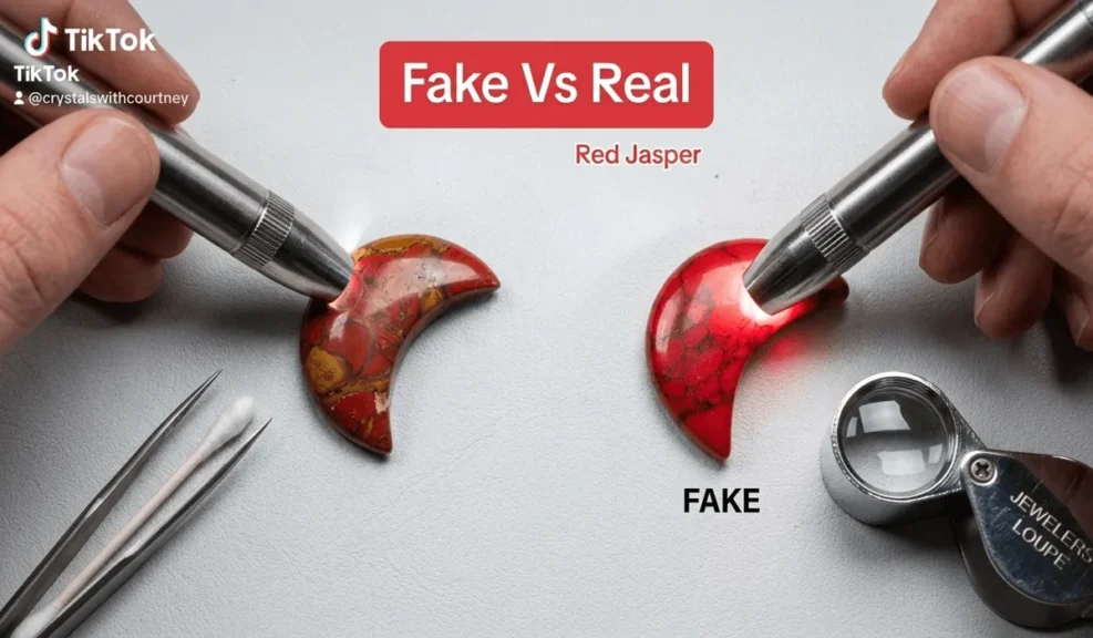 How to Identify Real Red Jasper: A Practical Guide to Spotting Dyed Stones 3 - Buddha Bodhis Real vs Fake Red Jasper How to Spot Dyed Stones-4