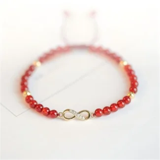 Home 71 - Buddha Bodhis Red Agate Infinity Symbol Bracelet for Women – Hand-Braided Adjustable Meaningful Jewelry Gift (1)