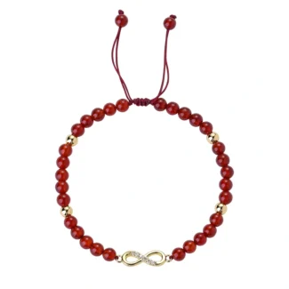 Home 70 - Buddha Bodhis Red Agate Infinity Symbol Bracelet for Women – Hand-Braided Adjustable Meaningful Jewelry Gift (3)
