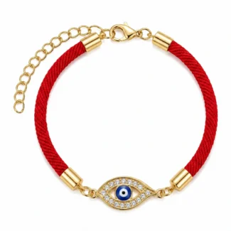 Red Milan Cord & Alloy Evil Eye Bracelet – Spiritual Protection, Good Fortune & Lasting Connection (2)