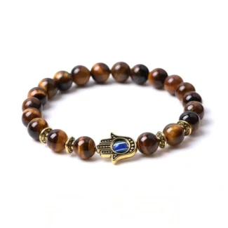 Tiger Eye Hamsa Evil Eye Bracelet – Courage, Focus & Protection (3)