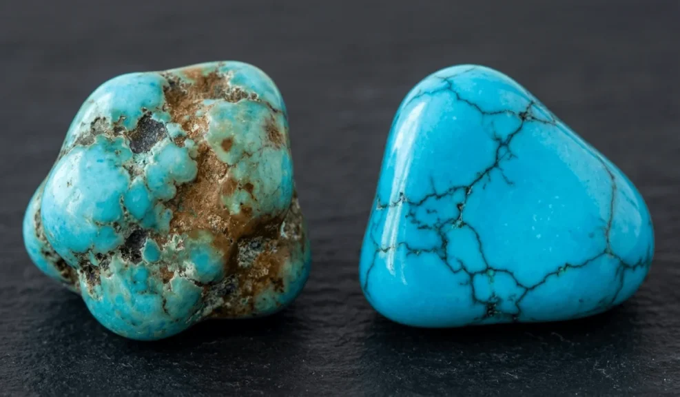 Turquoise vs. Dyed Howlite: How to Tell the Difference and Understand Their Meanings - Buddha Bodhis Turquoise vs. Dyed Howlite How to Tell the Difference and Understand Their Meanings