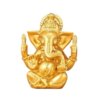 Gold Thai Ganesha Statue – Southeast Asian Resin Elephant God Figurine for Living Room, Office & Gift Decor (5)