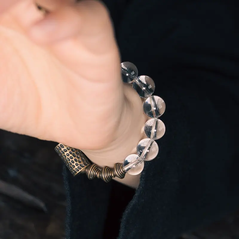 Clear Quartz Spiral Bracelet Vintage Spiritual Jewelry