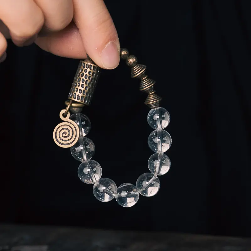 Clear Quartz Spiral Bracelet Vintage Spiritual Jewelry