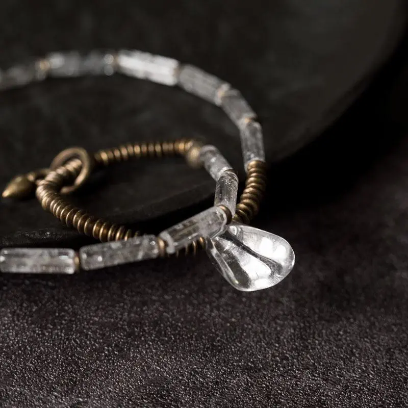 Clear Quartz Wrap Bracelet Industrial Crystal Jewelry