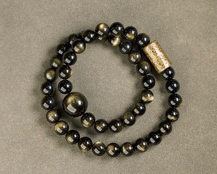 Double-Layer Cat’s Eye Golden Obsidian Bracelet | Spiritual Jewelry 5 - Buddha Bodhis Double-Layer Cat’s Eye Golden Obsidian Bracelet